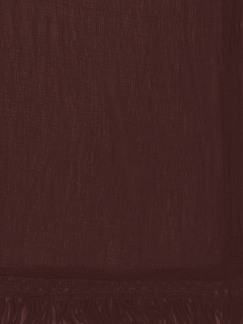 Dupatta Bazaar Coffee Brown Solid Dupatta - Image 2