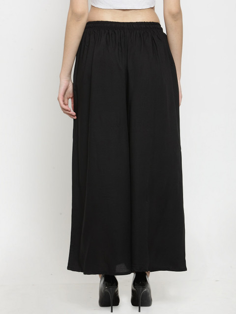 Clora Creation Women Pack Of 2 Black & Brown Solid Wide Leg Palazzos - Image 4