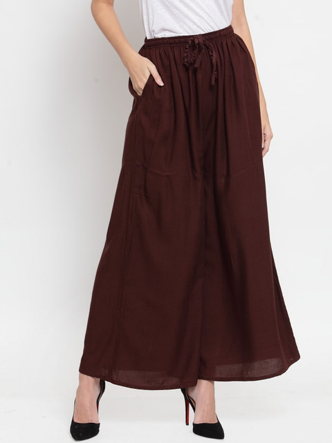 Clora Creation Women Pack Of 2 Black & Brown Solid Wide Leg Palazzos - Image 2