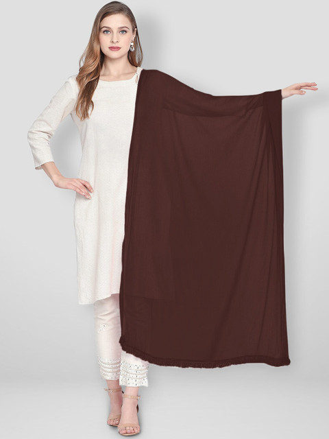 Dupatta Bazaar Coffee Brown Solid Dupatta - Image 6