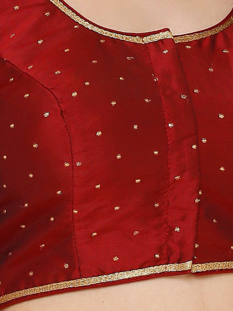 SALWAR STUDIO Silk Round Neck Saree Blouse - Image 4