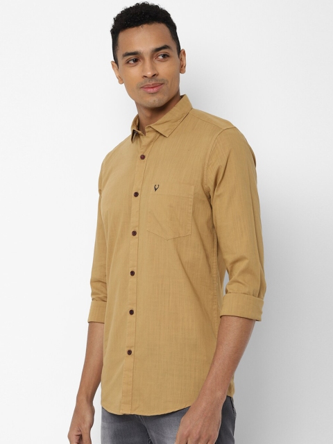Allen Solly Men Khaki Regular Fit Solid Casual Shirt - Image 3