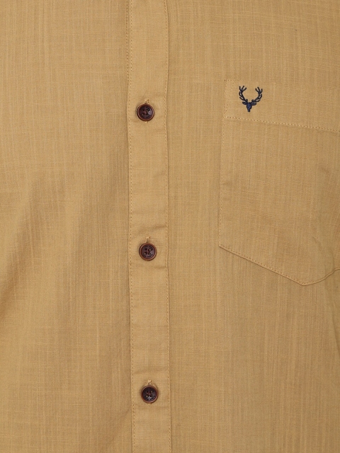 Allen Solly Men Khaki Regular Fit Solid Casual Shirt - Image 2