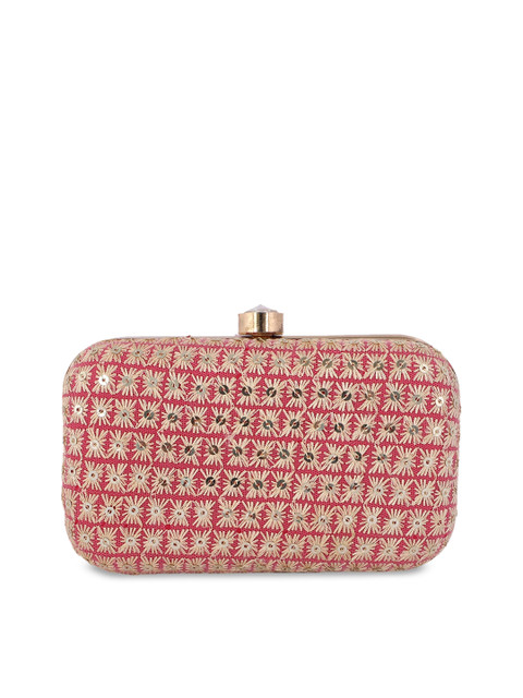 REZZY Pink & Red Floral Textured Clutch - Image 3