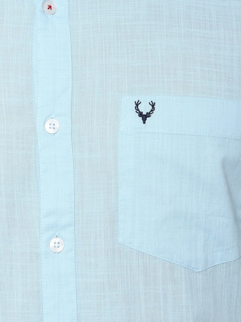 Allen Solly Men Blue Regular Fit Solid Casual Shirt - Image 2