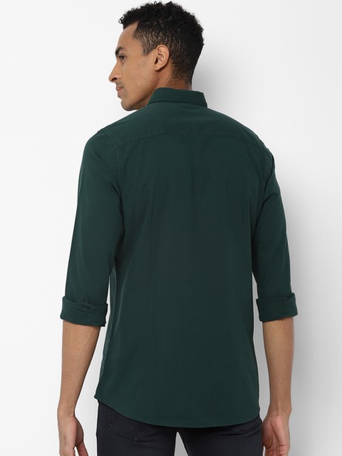 Allen Solly Men Green Regular Fit Solid Casual Shirt - Image 4