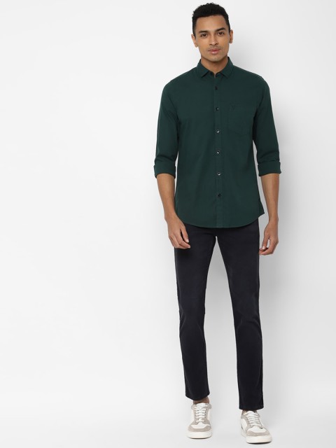 Allen Solly Men Green Regular Fit Solid Casual Shirt - Image 5