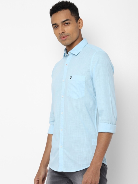 Allen Solly Men Blue Regular Fit Solid Casual Shirt - Image 3