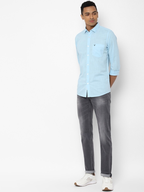 Allen Solly Men Blue Regular Fit Solid Casual Shirt - Image 5