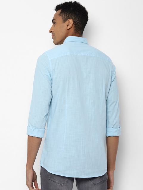 Allen Solly Men Blue Regular Fit Solid Casual Shirt - Image 4