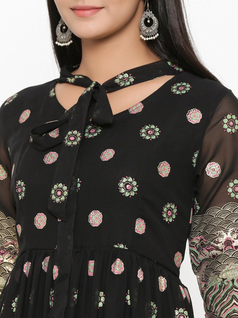 RANGMAYEE Women Black Printed Maxi Dress - Image 2