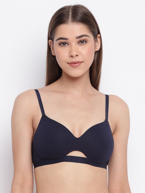 Enamor Padded Non-Wired Medium Coverage Soft Cups and Invisi Neckline Cotton T-Shirt Bra