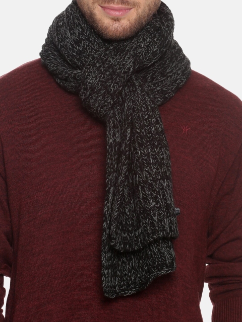 513 Men Black & Grey Patterned Muffler - Image 2