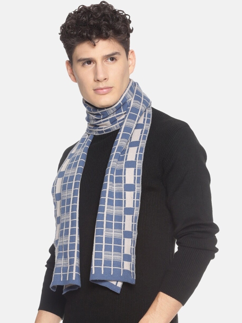 513 Men Beige & Red Woven Design Mufflers - Image 3