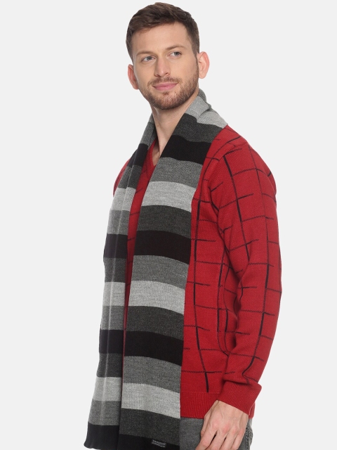 513 Men Beige & Red Woven Design Mufflers - Image 3