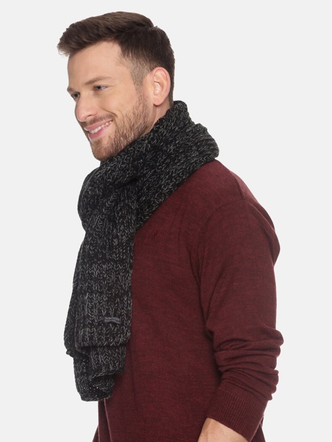 513 Men Black & Grey Patterned Muffler - Image 3
