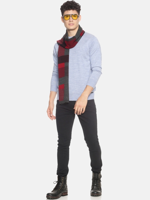 513 Men Beige & Red Woven Design Mufflers - Image 4