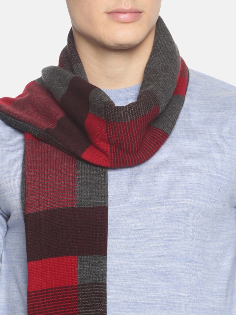 513 Men Beige & Red Woven Design Mufflers - Image 2