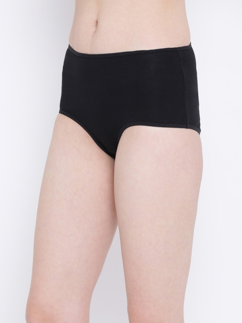 Clovia Women Black Solid High-Rise Hipster Brief PN2703P13 - Image 3