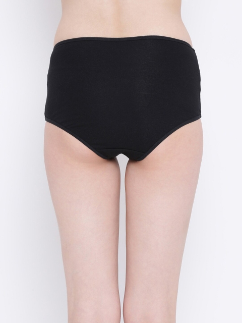 Clovia Women Black Solid High-Rise Hipster Brief PN2703P13 - Image 4