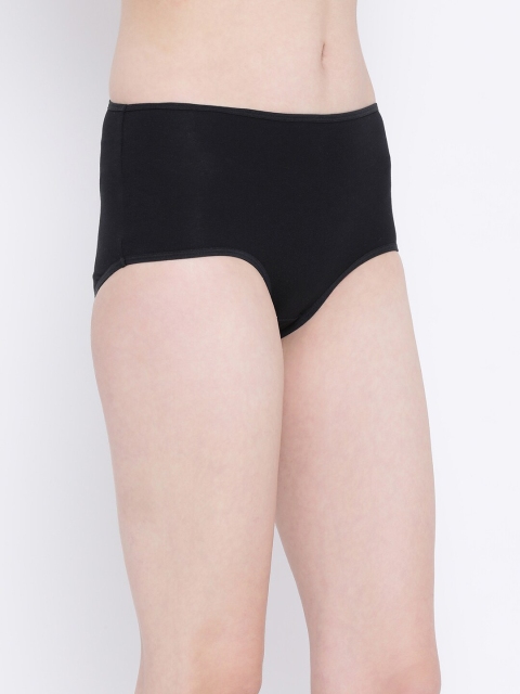 Clovia Women Black Solid High-Rise Hipster Brief PN2703P13 - Image 2