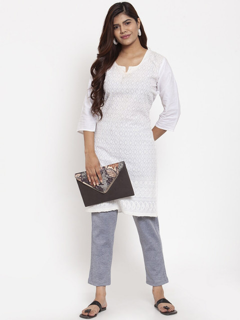 TAG 7 Women Grey Woolen Ankle-Length Leggings Pants - Image 4