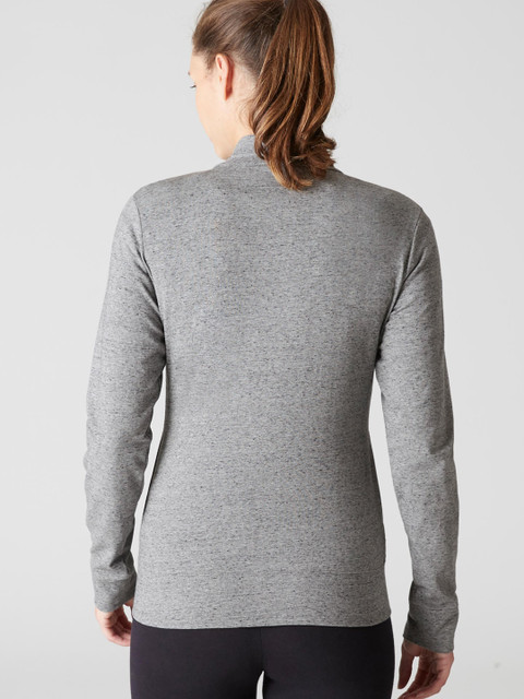 Decathlon Women Grey Melange Solid Gym Jacket - Image 3