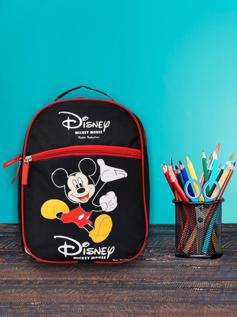 Kuber Industries Unisex Kids Black & Red Mickey Mouse Graphic Backpack