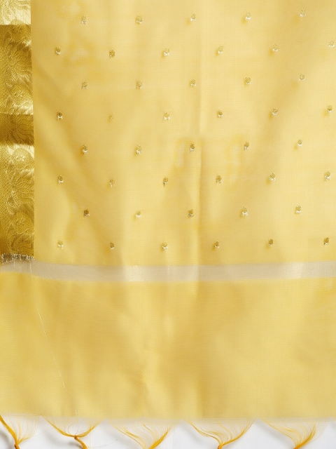 Clora Creation Yellow & Gold-Coloured Printed Dupatta - Image 2