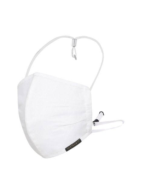 VASTRAMAY Unisex Pack Of 3 White 3-Ply Reusable Outdoor Face Mask - Image 4
