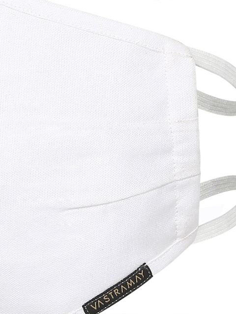 VASTRAMAY Unisex Pack Of 3 White 3-Ply Reusable Outdoor Face Mask - Image 6