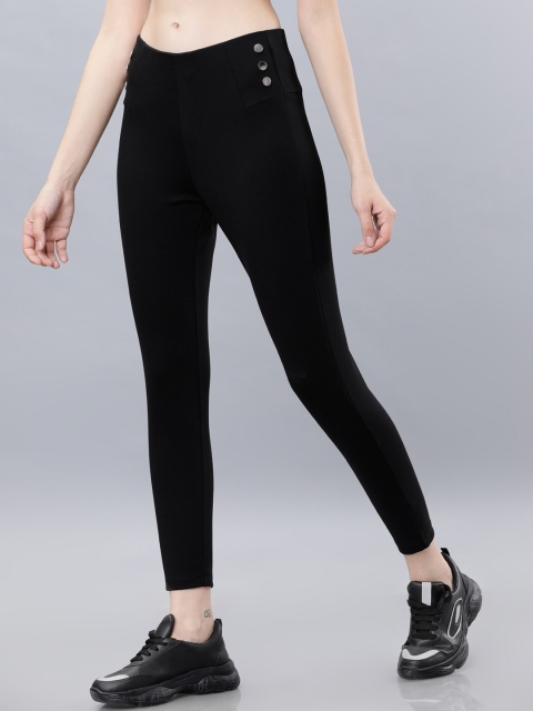 Tokyo Talkies Women Black Slim Fit Solid Regular Trousers - Image 3