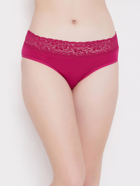 Clovia Women Maroon Solid Hipster Briefs PN0795P143XL