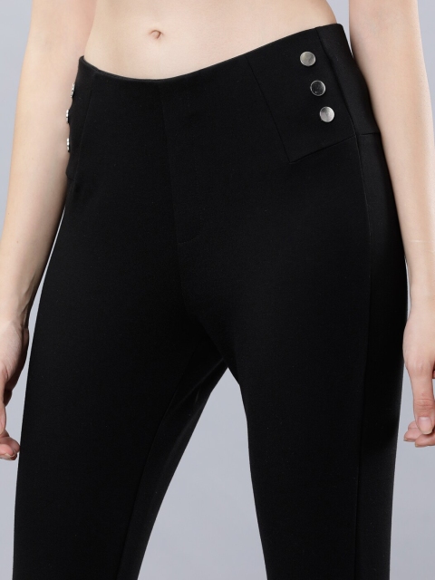 Tokyo Talkies Women Black Slim Fit Solid Regular Trousers - Image 6