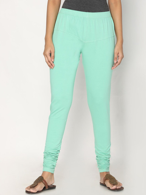 TSG Bliss Women Sea Green Solid Churidar-Length Leggings