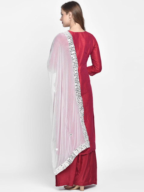 Dupatta Bazaar White Solid Dupatta - Image 4