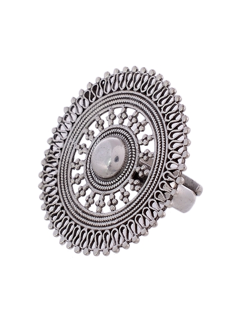 Silvermerc Designs Silver-Plated Adjustable Beautiful Finger Ring