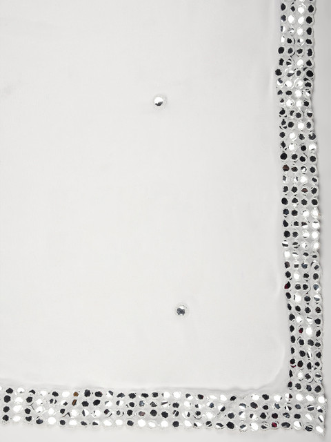 Dupatta Bazaar White Solid Dupatta - Image 2