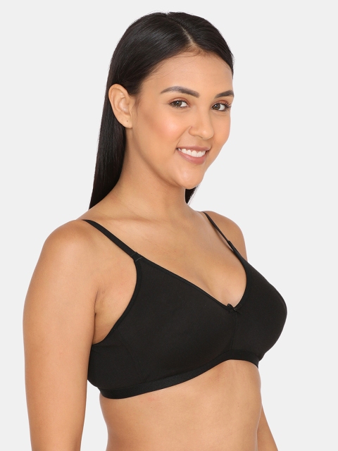 Zivame Black Solid Non-Wired Non Padded T-shirt Bra ZI1885 - Image 2