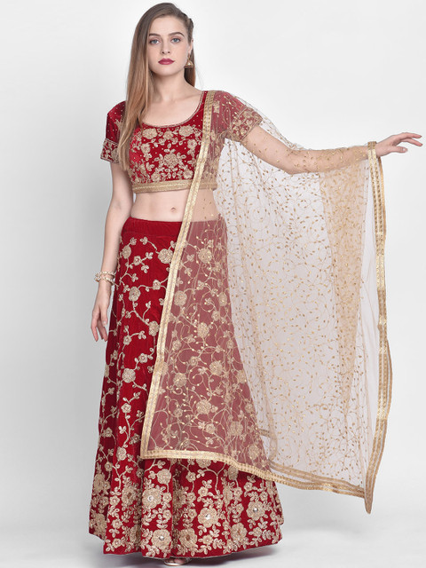 Dupatta Bazaar Gold-Coloured Embroidered Dupatta - Image 5