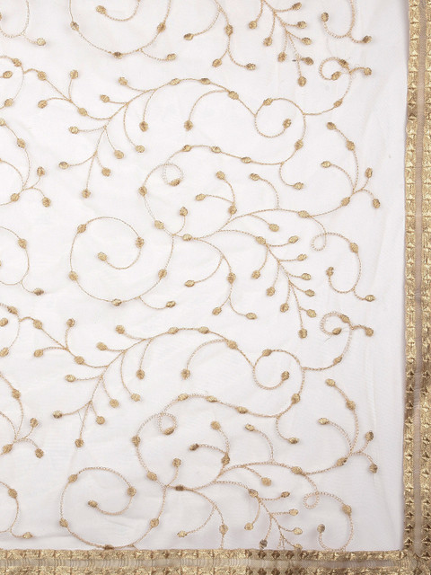 Dupatta Bazaar Gold-Coloured Embroidered Dupatta - Image 2