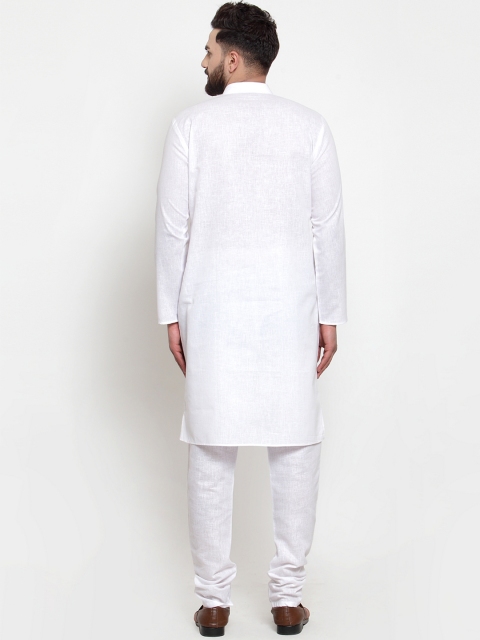Jompers Men White Solid Kurta with Churidar - Image 5