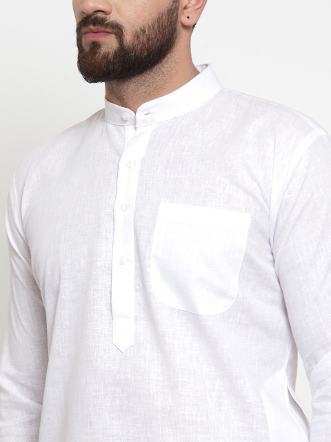 Jompers Men White Solid Kurta with Churidar - Image 2