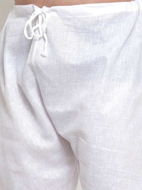 Jompers Men White Solid Kurta with Churidar - Image 3