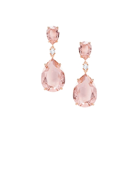 SWAROVSKI Pink Rose Gold-Plated Vintage Drop Pierced Earrings