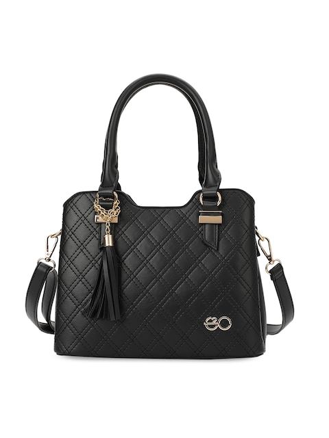 E2O Black Solid Handheld Bag