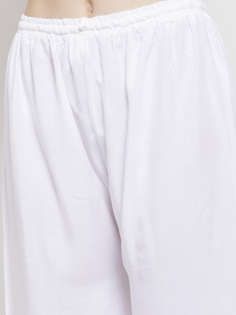 Clora Creation Women White Solid Straight Palazzos - Image 5