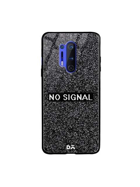 DailyObjects Black No Signal OnePlus 8 Pro Glass Mobile Cover