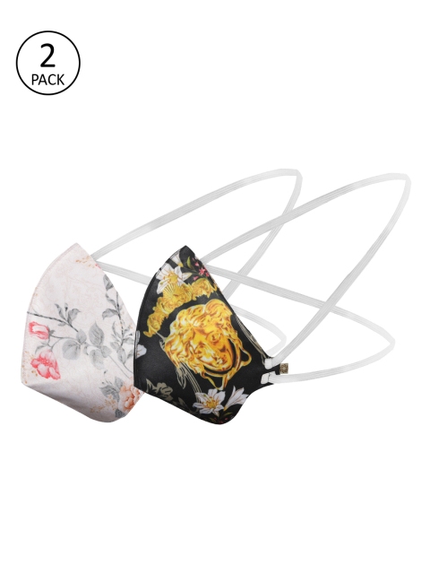 VASTRAMAY Unisex Pack Of 2 Pcs Multicoloured Reusable 3-Ply Protective Outdoor Mask
