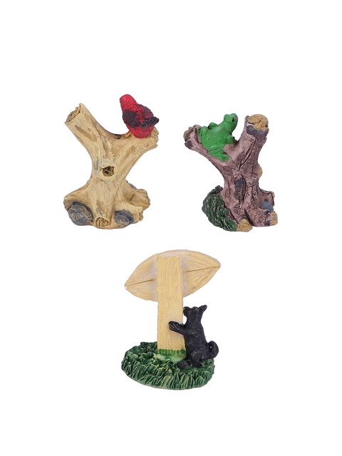 TAYHAA Set Of 3 Brown & Green Garden Tree Figurines - Image 5